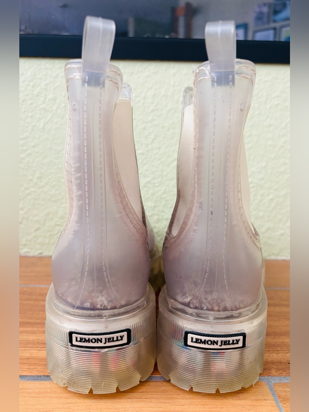 NWOB Lemon Jelly Ravyn Jelly Platform Clear Boots Size: EU 38 or US 7.5 - Picture 8 of 12